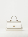 Dolce & Gabbana Sicily Bag In Grained Leather In White