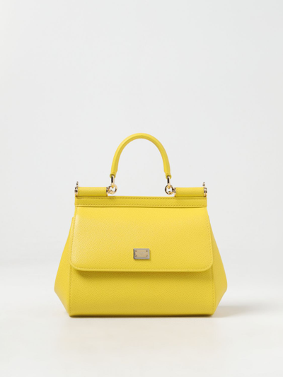 Dolce & Gabbana Woman  Yellow Leather Bag
