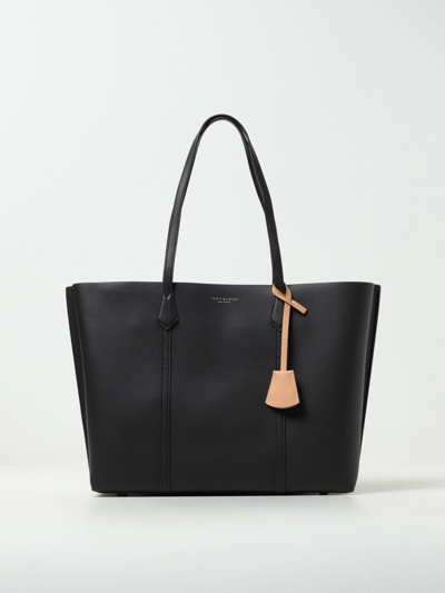 Tory Burch Perry Leather Tote Bag In Black