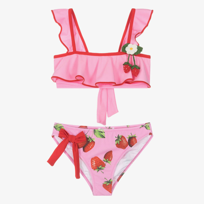 Nessi Byrd Teen Girls Pink Strawberry Bikini Set (uv50)