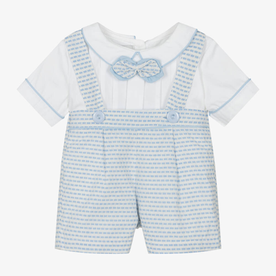 Beau Kid Baby Boys Blue Cotton Bow Tie Shorts Set