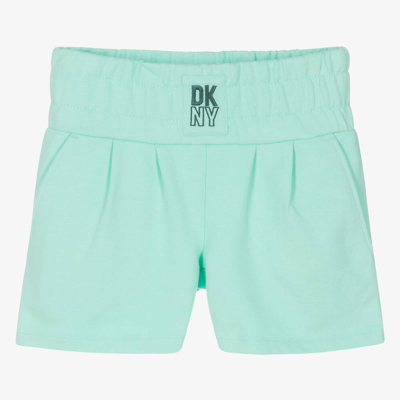 Dkny Kids' Logo-print Cotton Shorts In Green