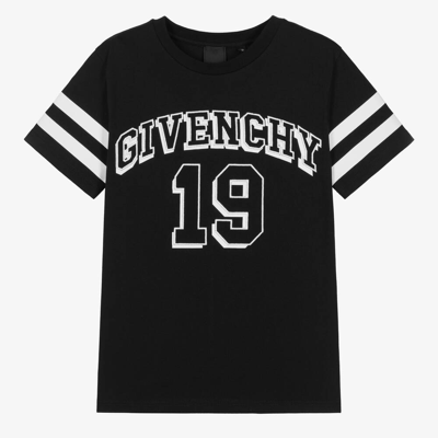 Givenchy Teen Boys Black Cotton Varsity T-shirt