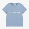 GIVENCHY BOYS BLUE COTTON GRAPHIC T-SHIRT