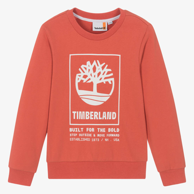 Timberland Teen Boys Orange Organic Cotton Sweatshirt