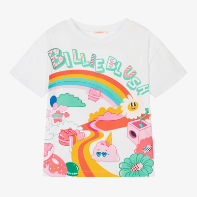 Billieblush Kids' Girls White Cotton T-shirt