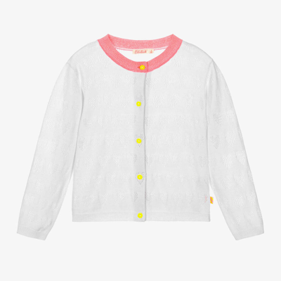 Billieblush Babies' Girls White Cotton Knit Heart Cardigan