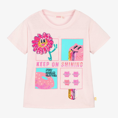 Billieblush Babies' Girls Pink Cotton Sequinned T-shirt