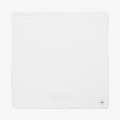 Hugo Boss Boss White Terry Jacquard Blanket (74cm)