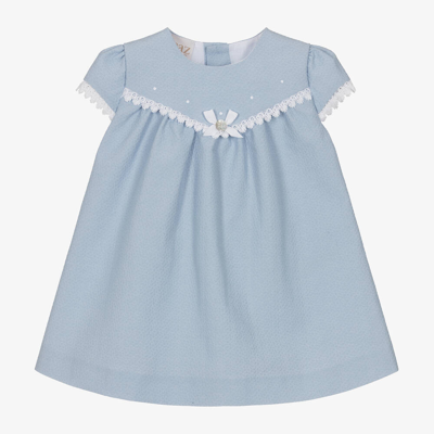 Paz Rodriguez Baby Girls Blue Lace Trimmed Dress