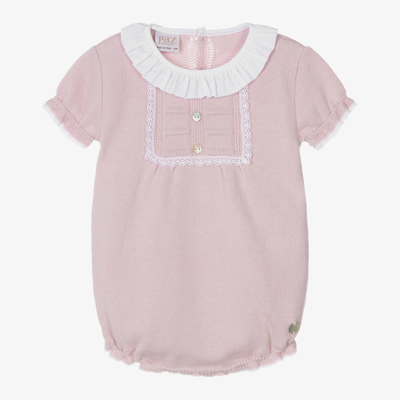 Paz Rodriguez Girls Pink Organic Cotton Knitted Baby Shortie