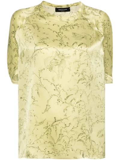 Fabiana Filippi Graphic-print Silk Blouse In Green