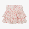 IDO BABY IDO BABY GIRLS PALE PINK COTTON FLORAL SKIRT