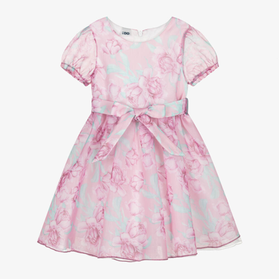 Ido Baby Girls Pink Floral Organza Dress
