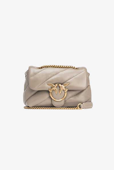 Pinko Mini Love Bag Puff Maxi Quilt In Walnut-antique Gold