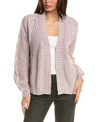 Lovestitch Multi-stitch Cardigan In Purple