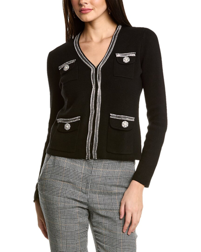 Sofiacashmere Wool-blend Cardigan In Black