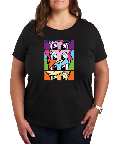 Air Waves Trendy Plus Size My Little Pony Graphic T-shirt In Black