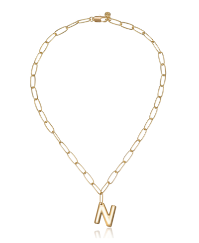 Ettika Paperclip Chain Initial Necklace In Gold-n