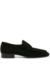 The Row Soft Suede Easy Loafers In Black