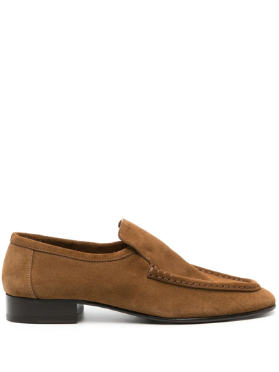 The Row Brown Suede Loafers