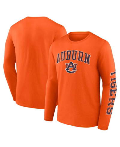 Fanatics Men's  Orange Auburn Tigers Distressed Arch Over Logo Long Sleeve T-shirt