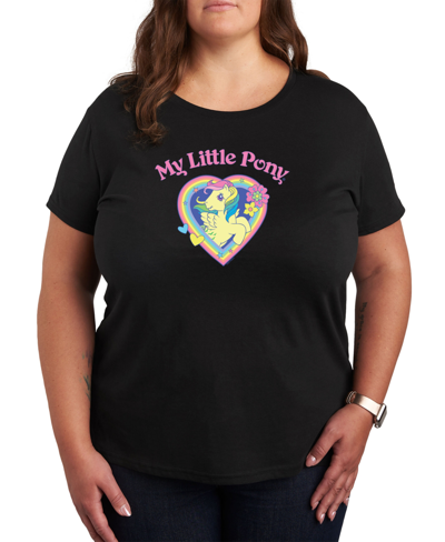 Air Waves Trendy Plus Size My Little Pony Graphic T-shirt In Black