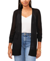 Sam & Jess Womens Sheer Open Front Cardigan Sweater In Rich Black