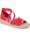 Bzees Bali Wedge Sandal In Magenta Pink Fabric