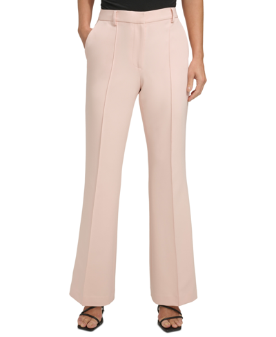 Dkny Women's Luxe Tech Belted Seamed Pant In Ivory