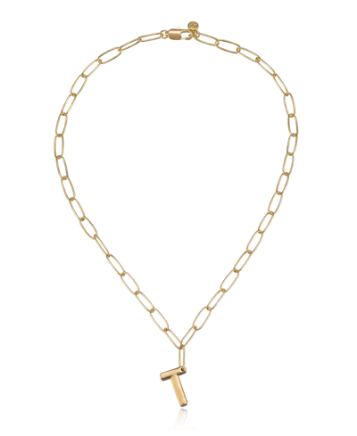 Ettika Paperclip Chain Initial Necklace In Gold-t