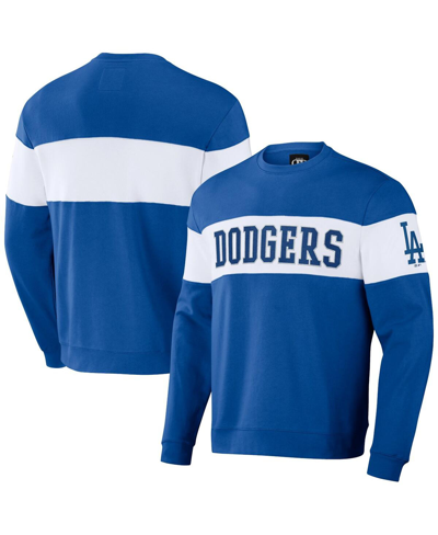 Fanatics Men's Darius Rucker Collection By  Royal Los Angeles Dodgers Stripe Pullover Sweatshirt