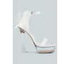 London Rag Kiri Satin Clear High Heeled Bow Sandals In White