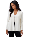 AK ANNE KLEIN PETITE NEWPORT OPEN-FRONT CARDIGAN SWEATER