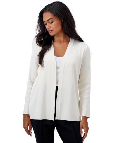 Ak Anne Klein Petite Newport Open-front Cardigan Sweater In Anne White