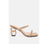 London Rag Downtown Experiment Heel Slide Sandals In Khaki