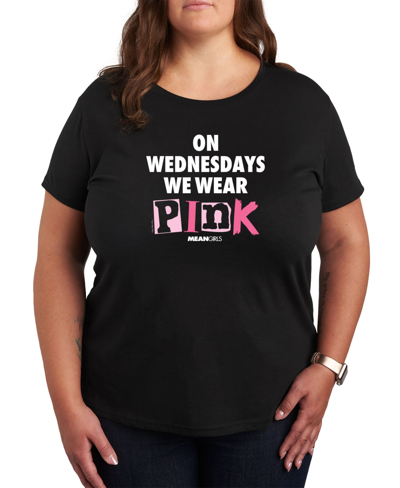Air Waves Trendy Plus Size Mean Girls Graphic T-shirt In Black