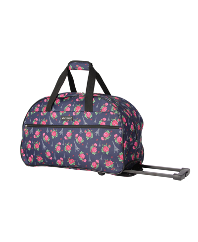Betsey Johnson Carry-on Softside Rolling Duffel Bag In Eiffel Tower