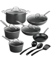 GRANITE STONE DIAMOND GRANITE STONE DIAMOND ARMOR MAX ALUMINUM HARD ANODIZED 14 PC ULTRA RELEASE COOKWARE SET