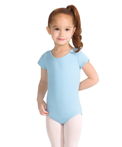 Capezio Kids' Little And Big Girls Short Sleeve Leotard In Baby Blue