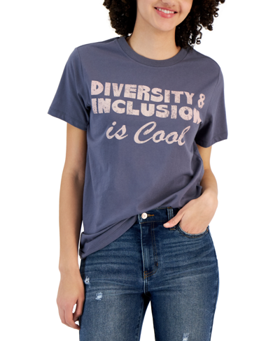 Grayson Threads, The Label Juniors' Crewneck Short-sleeve Diversity & Inclusion T-shirt In Turbulence