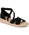 Bzees Bali Womens Criss-cross Manmade Ankle Strap In Black Fabric