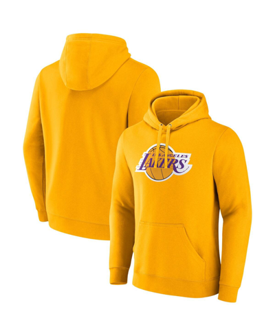 Fanatics Men's  Gold Los Angeles Lakers Primary Logo Pullover Hoodie
