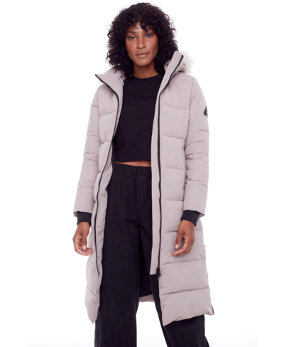 Alpine North Kluane | Women's Vegan Down (recycled) Ultra Long Length Parka, Light Taupe In White