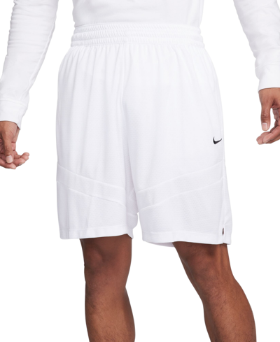 Nike Icon Men's Dri-fit Drawstring 8" Basketball Shorts In White,midnight Navy,white,(midnight Navy