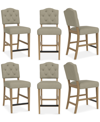 Macy's Jesilyn 6pc Counter Height Chair Set In Sand