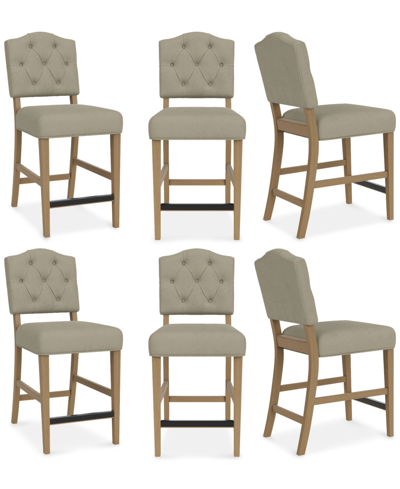 Macy's Jesilyn 6pc Counter Height Chair Set In Sand