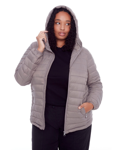 Alpine North Yoho Plus | Women's Vegan Down (recycled) Lightweight Packable Puffer, Taupe (plus Size) In White