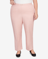Alfred Dunner Plus Size Telluride Millennium Faux Fly Front Short Length Pants In Peach