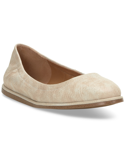 Lucky Brand Wimmie Womens Leather Slip-on Ballet Flats In Light Ermine Cloud Snake Leather